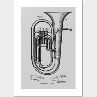 Tuba Instrument Patent Image 1888 Posters and Art